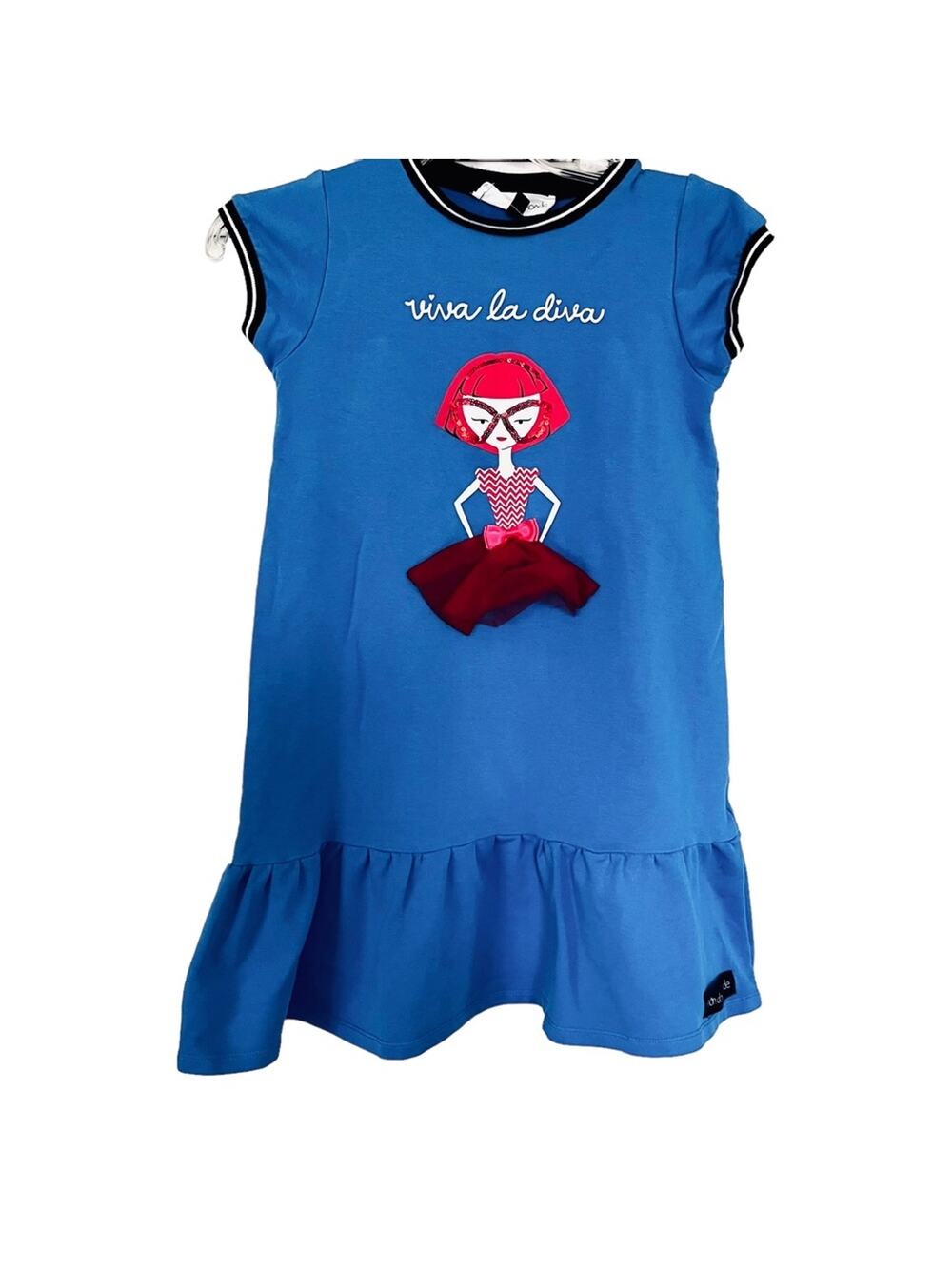 Mon Doux Monde girls blue “Viva La Diva” dress size 12
